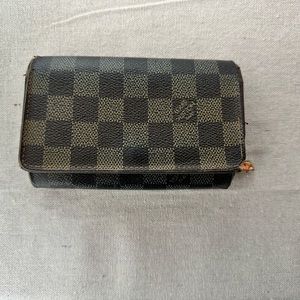 LOUIS VUITTON Ludlow  Bifold Coin Case Wallet Damier Ebene Brown